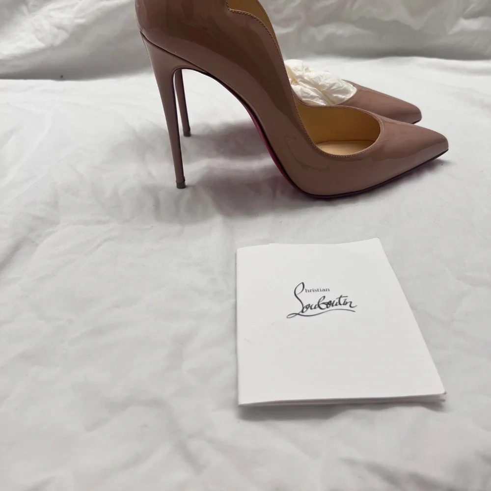 CHRISTIAN LOUBOUTIN — HOT CHICK - 100 MM PUMPS - PATENT CALF LEATHER - BLUSH - Picture 2 of 10